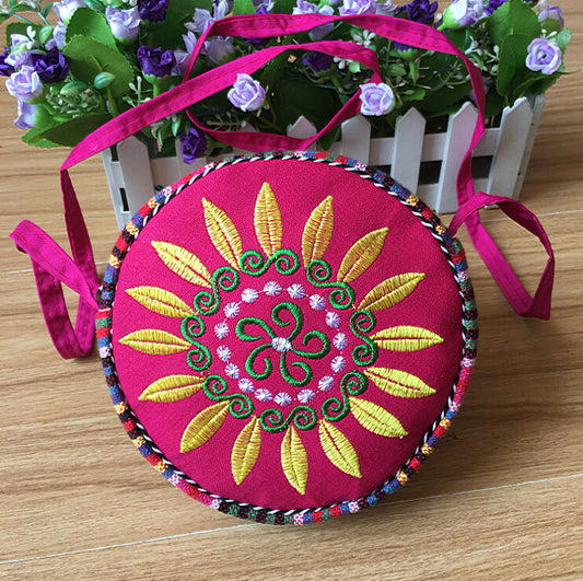 Yunnan National Style Embroidery Bag Cotton and Linen Cloth Miao Embroidery Tabor Women's Crossbody Ethnic Small Bag Stall Scenic Spot